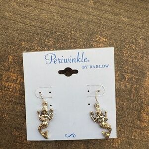 Periwinkle by Barlow Silver and Gold Mermaid Earrings